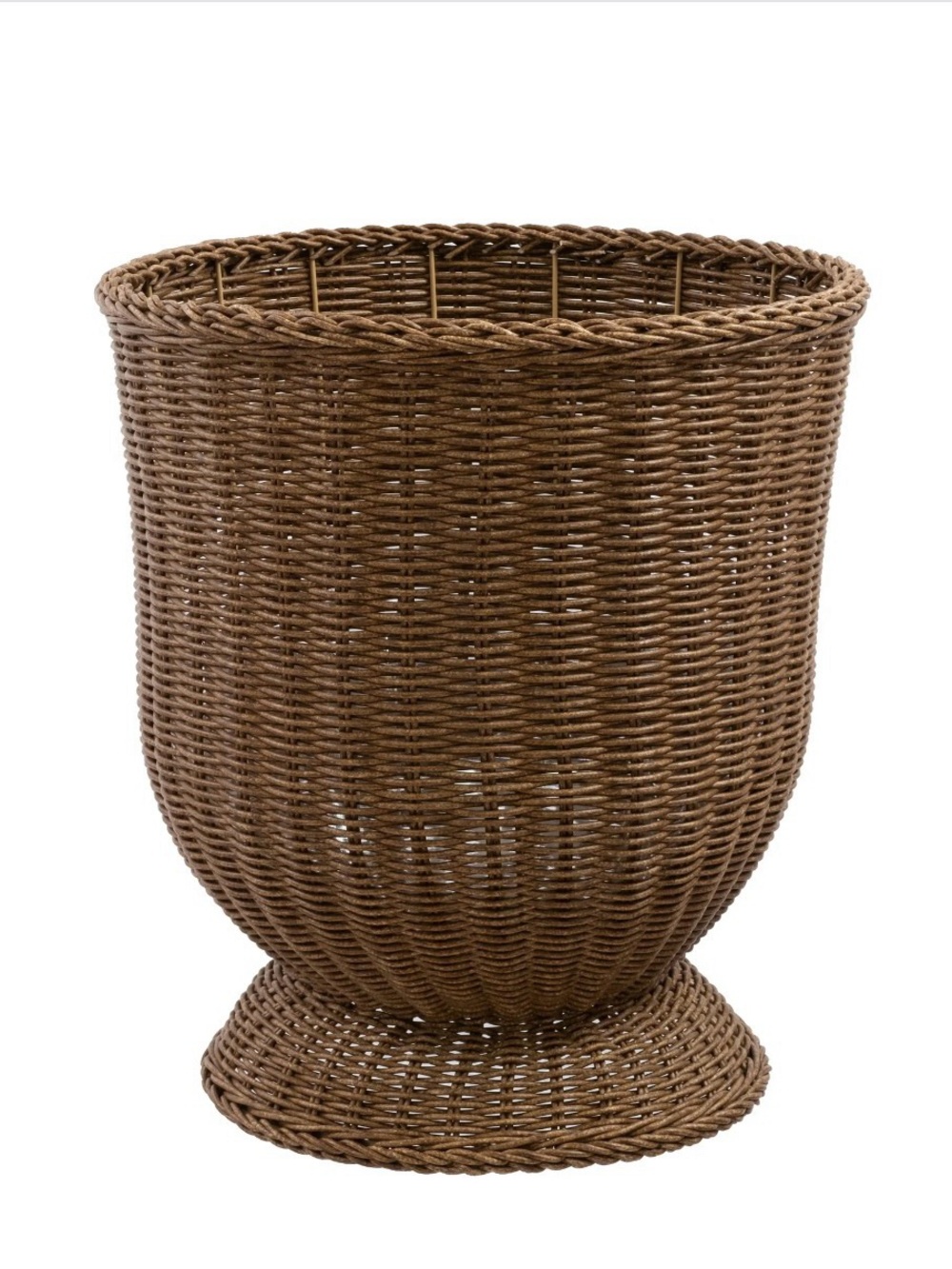 My Texas House 16 inch Brown Woven Resin Urn Planter - Walmart